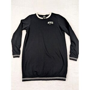 Nike Sweatshirt Dress Womens S Black Extra Long Crew Neck Long Sleeve BV3774-010